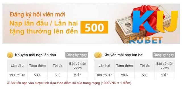 Hội viên nạp tiền lần đầu nhận 50% giá trị tiền nạp